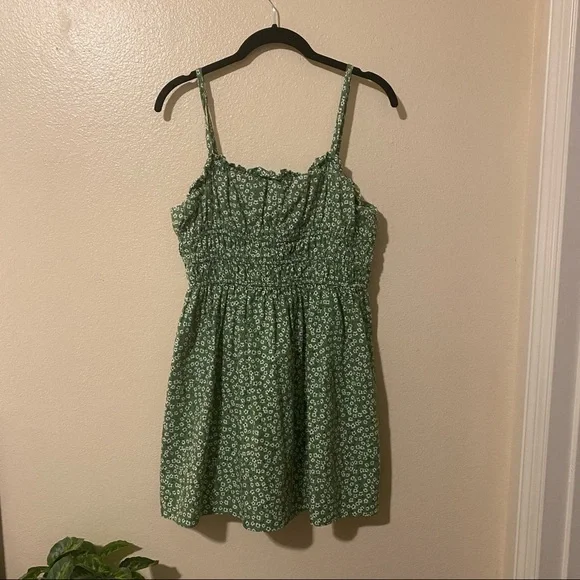 green emerald velvet dress Sage Polka Dot Dress Small main image 1